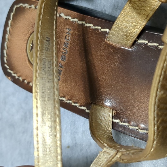 Tory Burch Alani Gold chain thong wedge sandal 9.5 - Picture 11 of 11